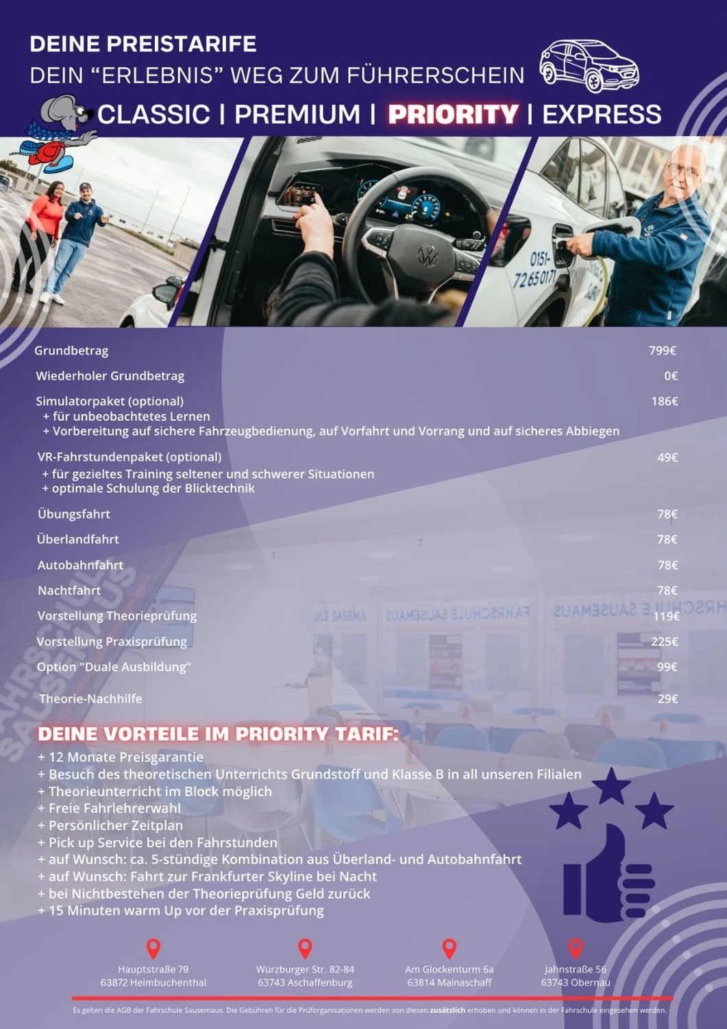Benedikt Pfister, Fahrschule Sausemaus, Aschaffenburg, Heimbuchenthal, Mainaschaff , Theorieunterricht, Auffrischungsfahrten, Simulatorausbildung, VR-Ausbildung, Wöchentlich Prüfungen, Aufbauseminare für Fahranfänger. 