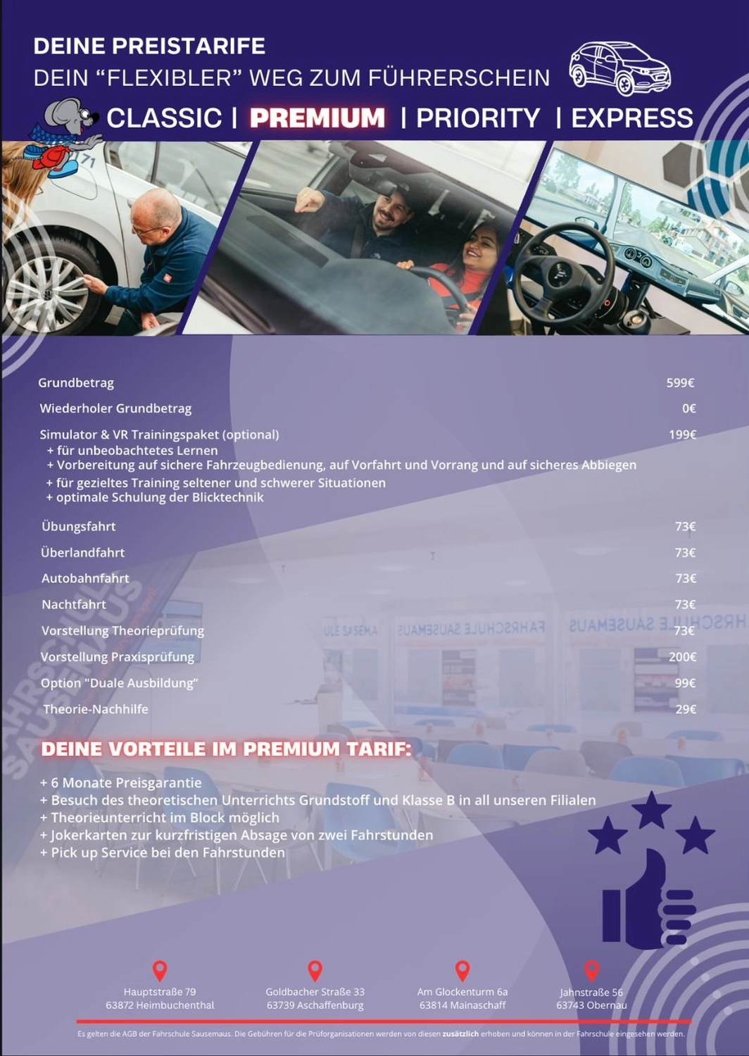 Benedikt Pfister, Fahrschule Sausemaus, Aschaffenburg, Heimbuchenthal, Mainaschaff , Theorieunterricht, Auffrischungsfahrten, Simulatorausbildung, VR-Ausbildung, Wöchentlich Prüfungen, Aufbauseminare für Fahranfänger. 